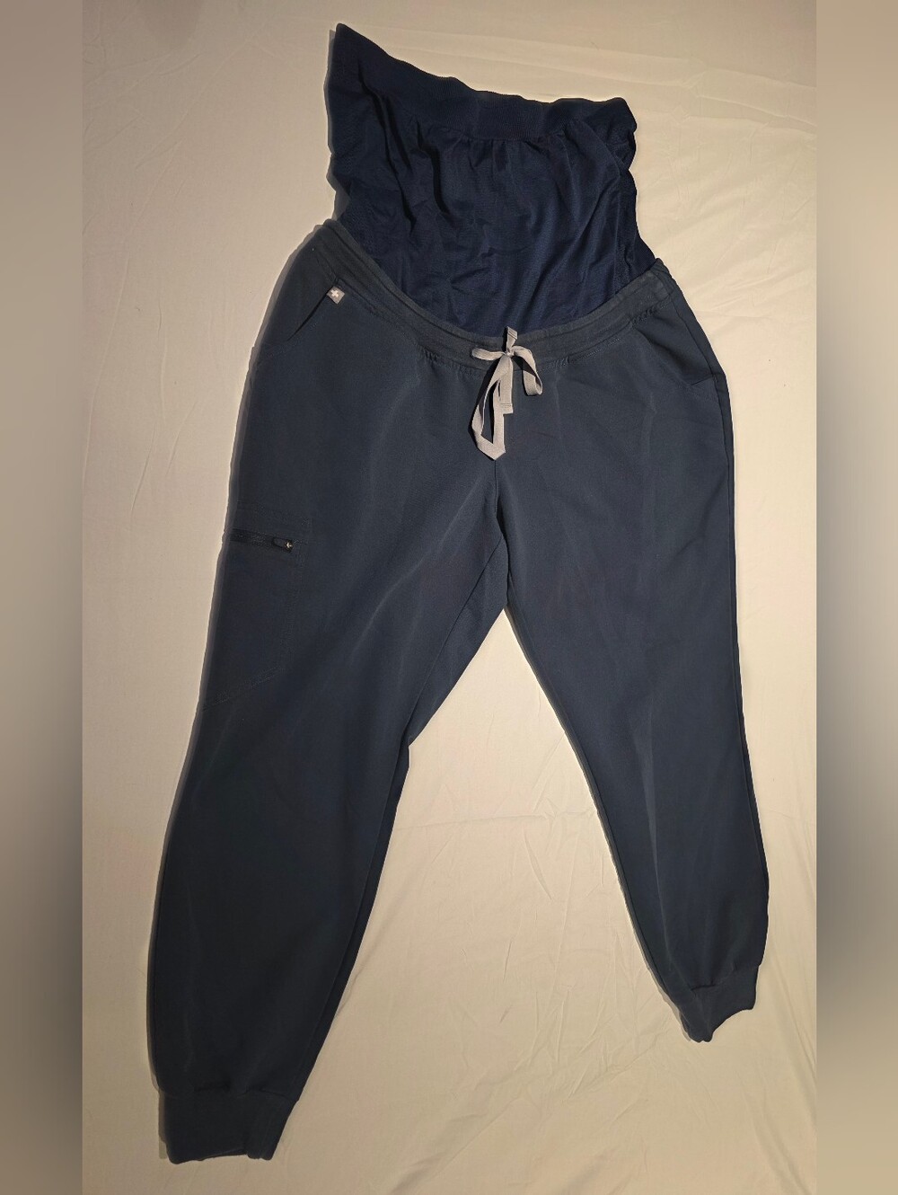 FIGS Technical Collection Maternity Scrub Joggers Bottoms Sz Large Blue Pants